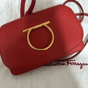 Salvatore Ferragamo Scarlet Crossbody with Gold Accent